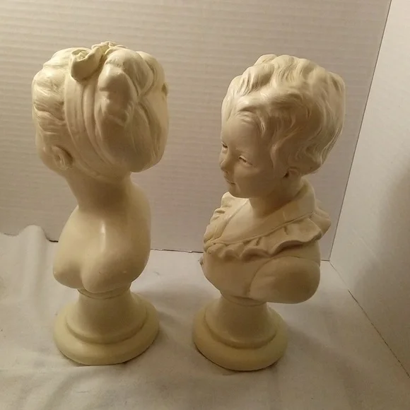 Vintage Alexander Backer Girl & Boy Bust